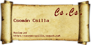 Csomán Csilla névjegykártya
